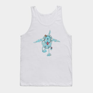 Blue Spaniel, Flying with Flowers! Tank Top